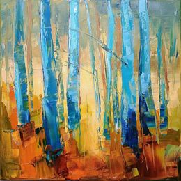 Painting, Turquoise et or, Milcheva Emilia