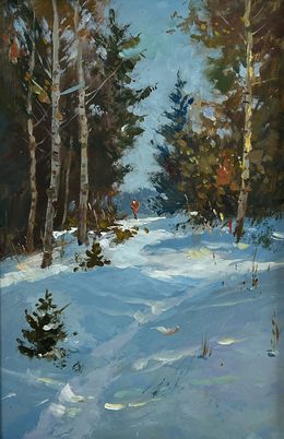 Gemälde, Rest in the winter forest, Suprunchuk Yuriy
