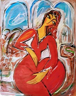 Peinture, Femme assise, Hrasarkos