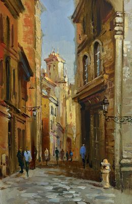 Gemälde, Walking along the street of the city, Suprunchuk Yuriy