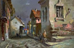 Gemälde, Walking along the city street, Suprunchuk Yuriy