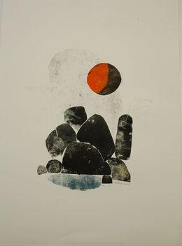 Drucke, Une ïle, Monotype, Véronique Duflot
