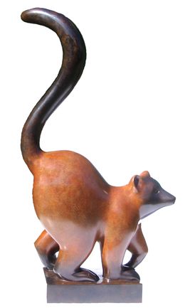 Sculpture, Lémurien à ventre roux, François Galoyer