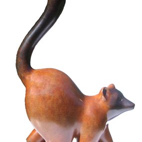 Sculpture, Lémurien à ventre roux, François Galoyer