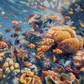Painting, Underwater reef, Evgeny Chernyakovsky