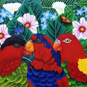 Gemälde, Parrot Paradise, Sreya Gupta