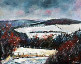 Painting, Winter walk, Pol Ledent