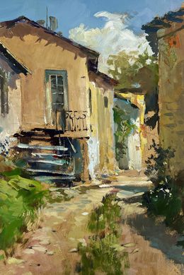 Gemälde, City summer courtyard, Suprunchuk Yuriy