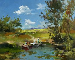 Painting, Take a swim in a summer lake, Suprunchuk Yuriy