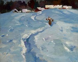 Gemälde, Along the snowy paths, Suprunchuk Yuriy
