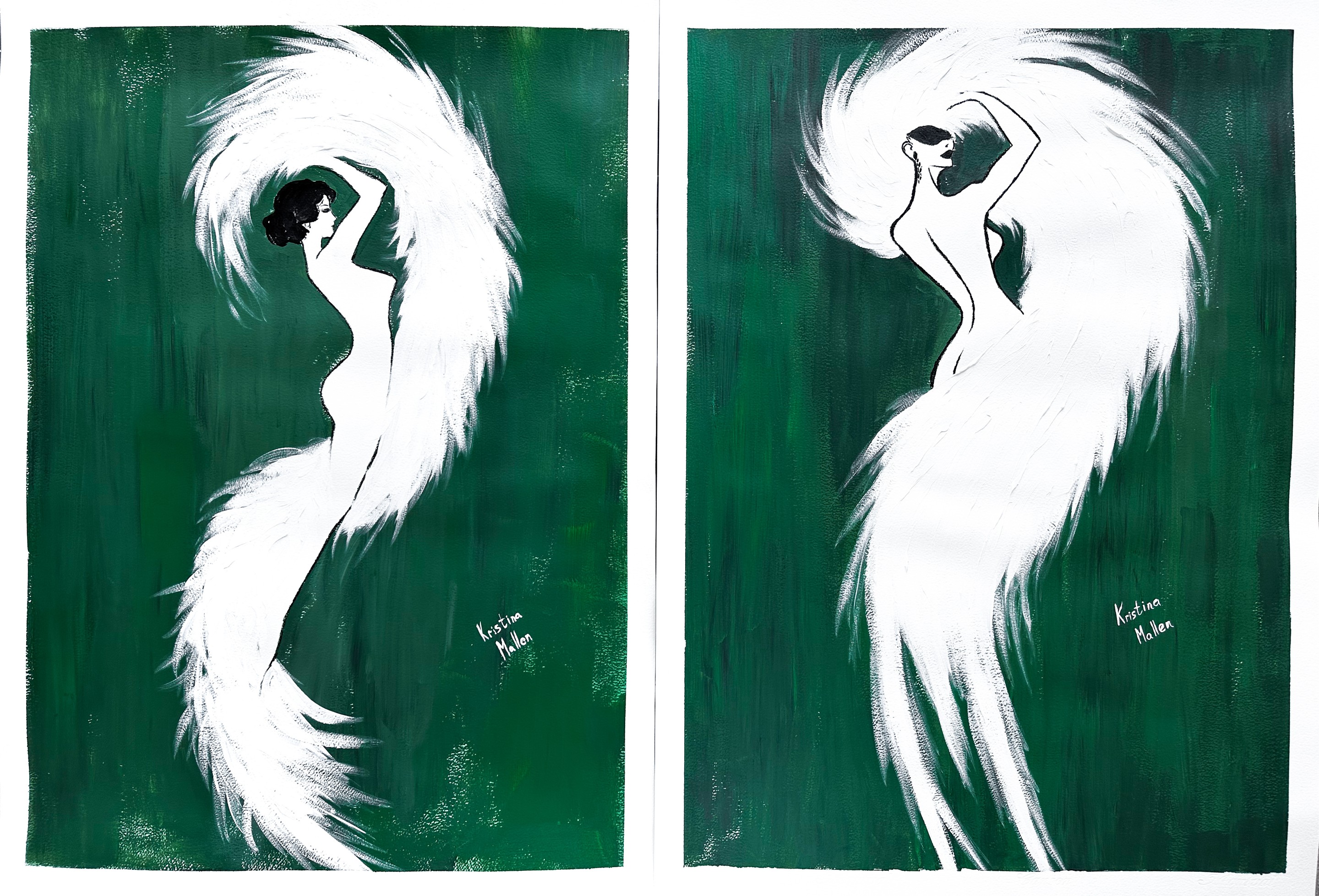 Kristina Mallen, Diptych: Burlesque Muses Kristina Mallen, Diptych: Burlesque Muses