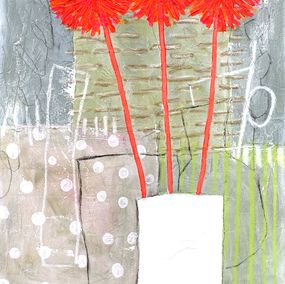 Peinture, Les Dalhias Rouges, RogerM