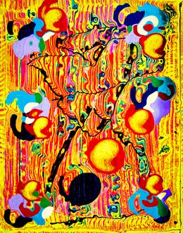 Print, Yellow Orbscape, Jarmila Kostliva