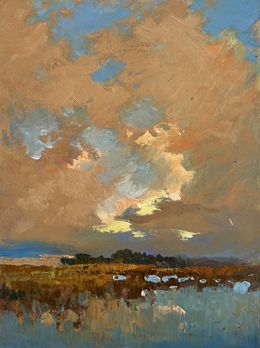 Painting, Sunset over the lake, Suprunchuk Yuriy