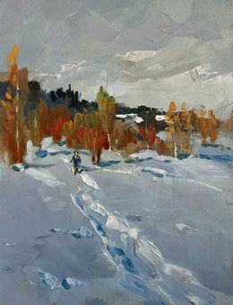 Gemälde, Walking in the winter forest, Suprunchuk Yuriy