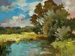 Painting, River along the willow, Suprunchuk Yuriy
