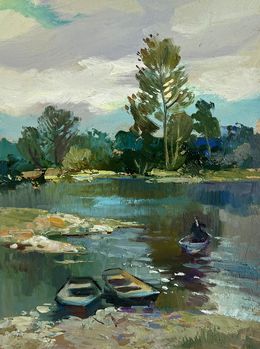 Gemälde, River in the forest thicket, Suprunchuk Yuriy