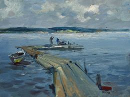 Gemälde, Fishing on the ferry, Suprunchuk Yuriy