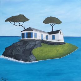 Painting, Le Sémaphore de l'Aber Wrac'h, Frédéric Cadiou