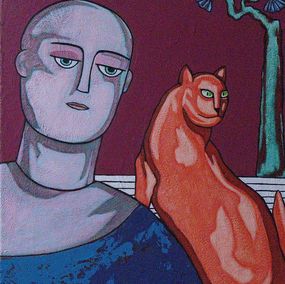 Painting, L'étrange chat orange, Marie Fang