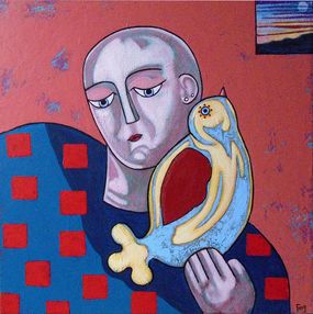 Painting, L'oiseau du matin, Marie Fang