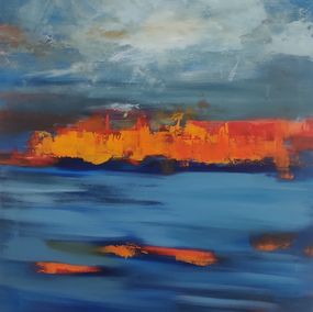 Gemälde, Abstrait orange, Marie Line Robert