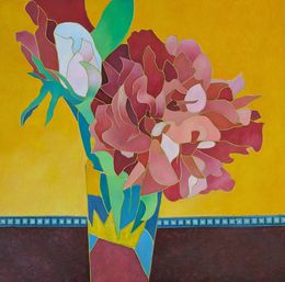 Painting, Les roses de la pivoine, Autonne