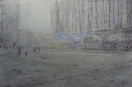 Painting, Partition de brume On sort les chiens, Michel Bianconi