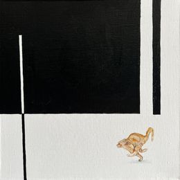 Peinture, Minimalist Cat on the Run, Victo