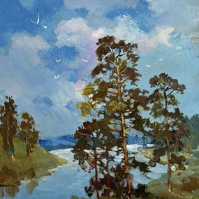 Painting, Warm summer day by the river, Suprunchuk Yuriy