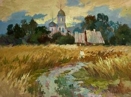Gemälde, Golden fields and sunset, Suprunchuk Yuriy