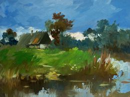 Gemälde, A lonely house by the river, Suprunchuk Yuriy
