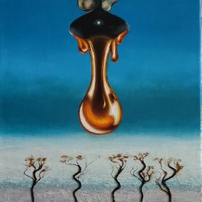 Painting, Something transforming into the moon or the moon transforming into something, Valerii