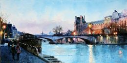 Painting, Nitescence du Louvre dans la Seine, Jean-Yves Fremaux