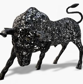 Sculpture, Charging Bull, Hassan Laamirat