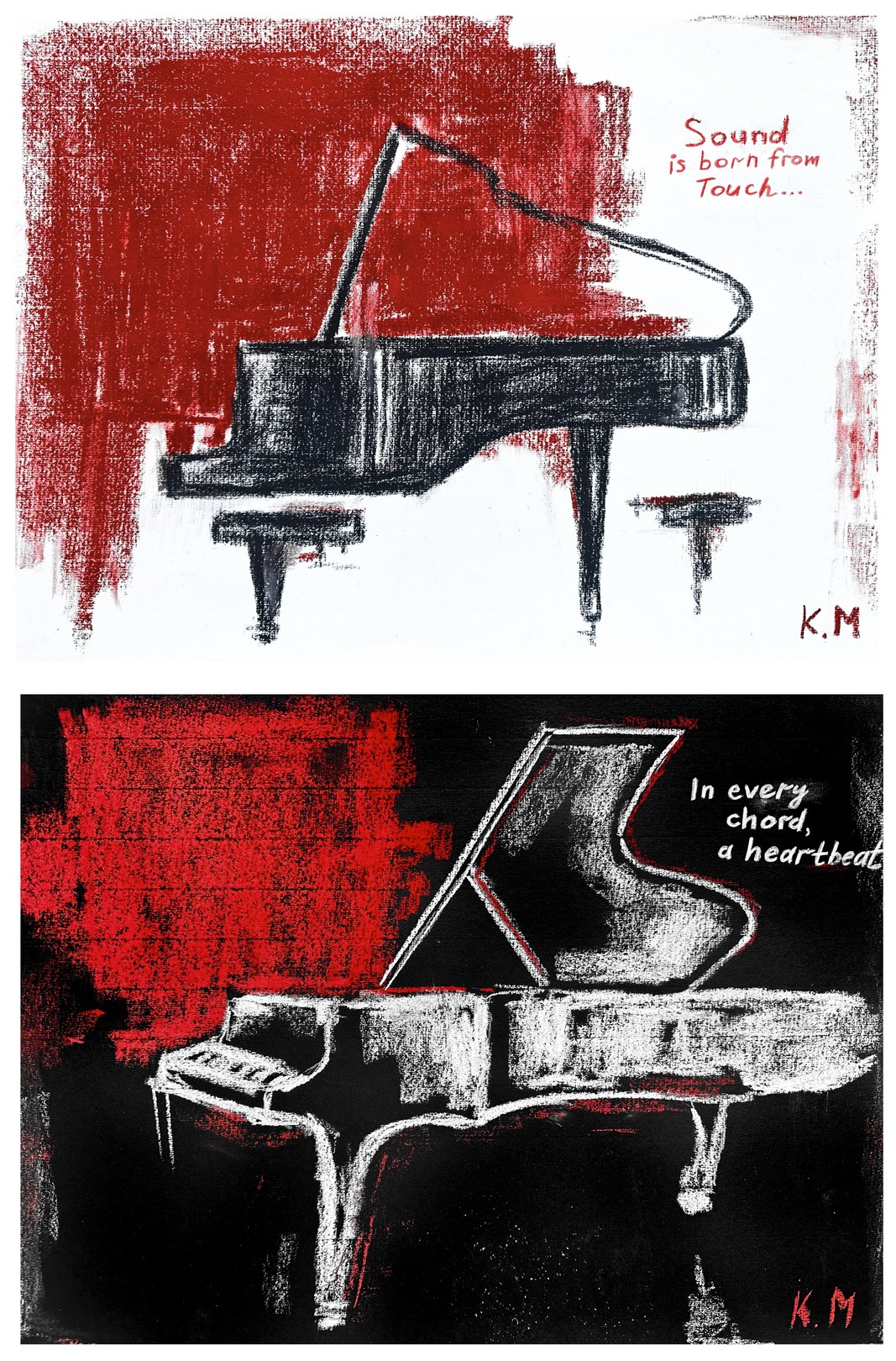 Kristina Mallen, Diptych: Grand Pianos – Sounds of Chords (Giclée Prints) Kristina Mallen, Diptych: Grand Pianos – Sounds of Chords (Giclée Prints)