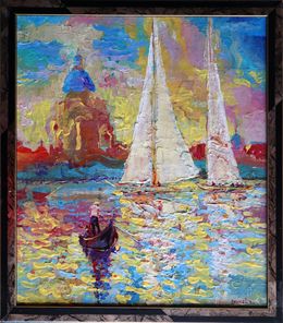 Peinture, Entrance of sailboats to Venice, Rakhmet Redzhepov (Ramzi)