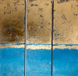 Painting, One day by the sea (triptyque), Brigitte Dravet