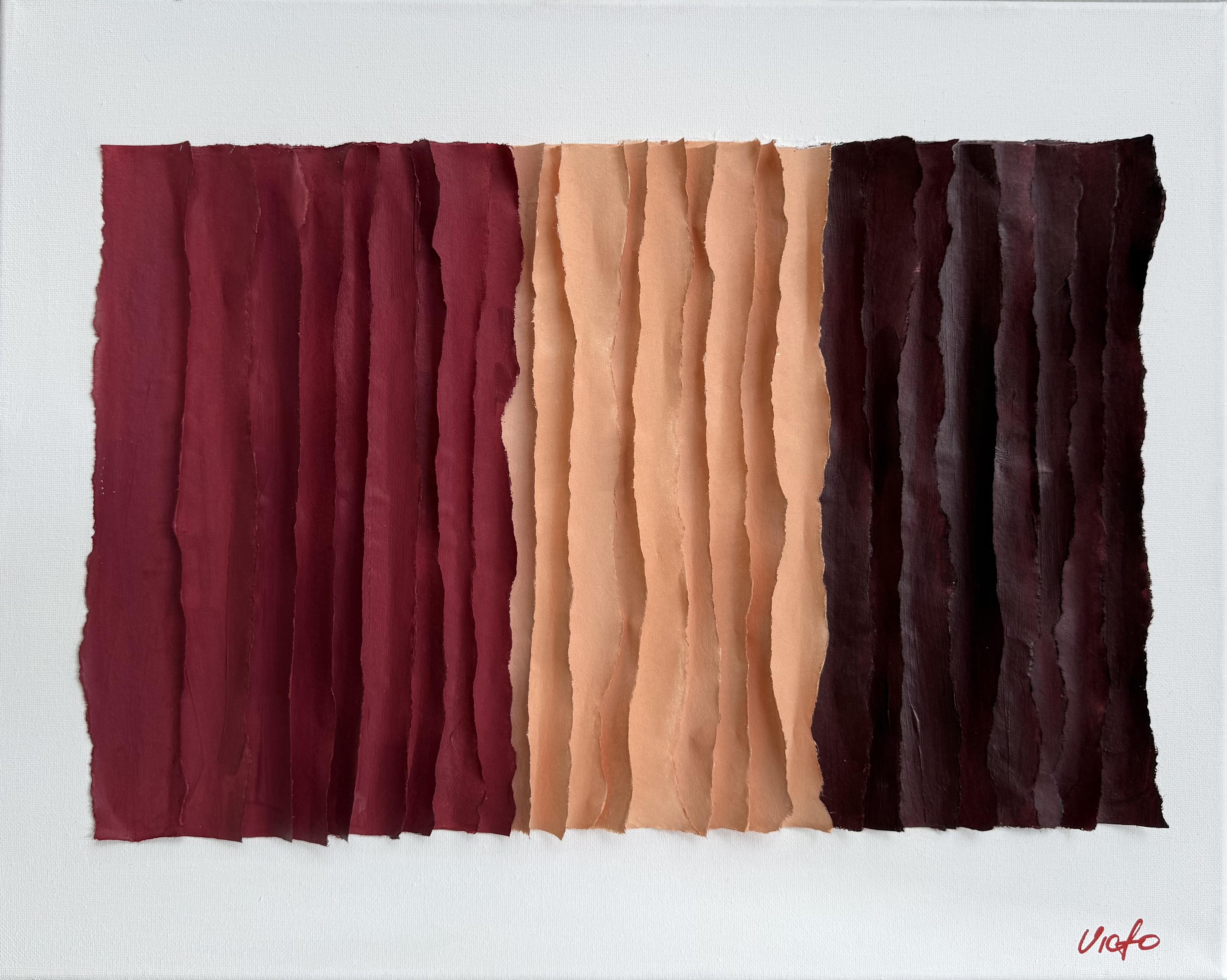 Victo, Mixed Media Minimalist Warm Burgundy & Blush Abstract Tactile Victo, Mixed Media Minimalist Warm Burgundy & Blush Abstract Tactile
