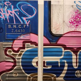 Painting, Les Bleus de St Laz GUNN bleu 1992, Shuck2