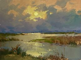 Gemälde, The sun says goodbye to the horizon, Suprunchuk Yuriy