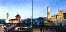 Painting, Les toits de Florence, Jean-Yves Fremaux