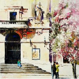 Gemälde, Sur les marches du théâtre des Célestins, Jean-Yves Fremaux