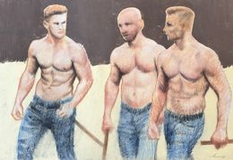 Fine Art Drawings, Strong Mans, Ilia Balavadze