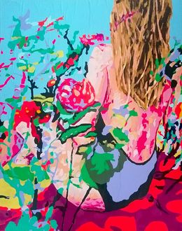 Peinture, Jeune fille en fleur, Frédérique Tristant