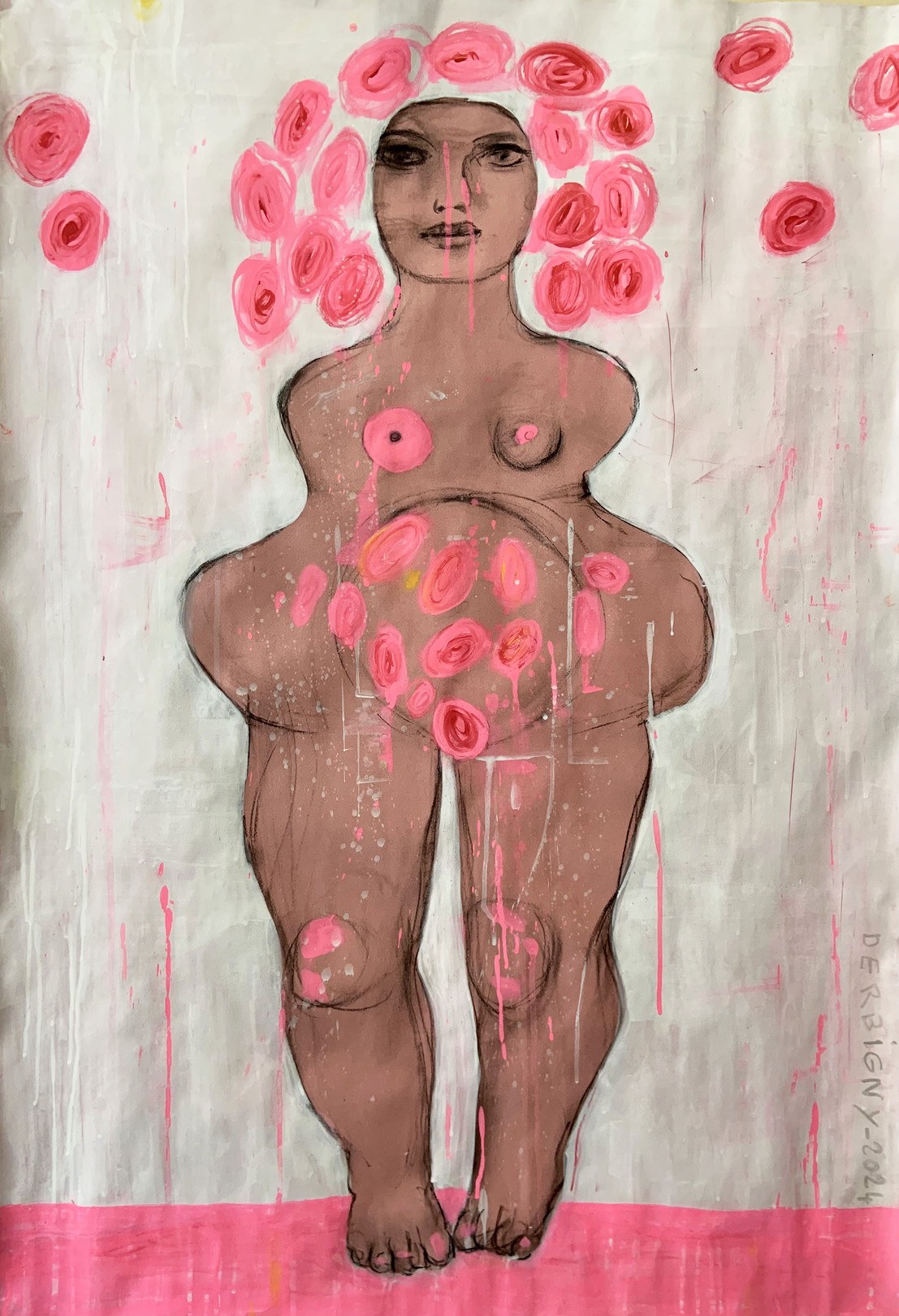 Brigitte Derbigny, Vénus fleurs roses 1 Brigitte Derbigny, Vénus fleurs roses 1