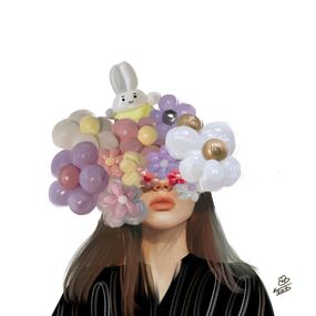 Drucke, Behind The Flowers, Alexander Kind