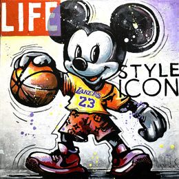 Peinture, Mickey is a Lakers fan, Patrick Cornée
