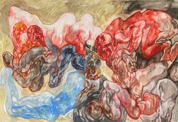 Peinture, Bathing in the Crocodile River, Dagmar Gertrot