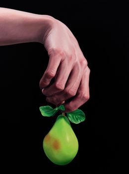 Painting, The weight of acceptance (pear), Ian Stone